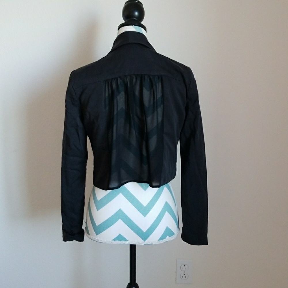 Bebe Waterfall Off Black Jacket - image 3